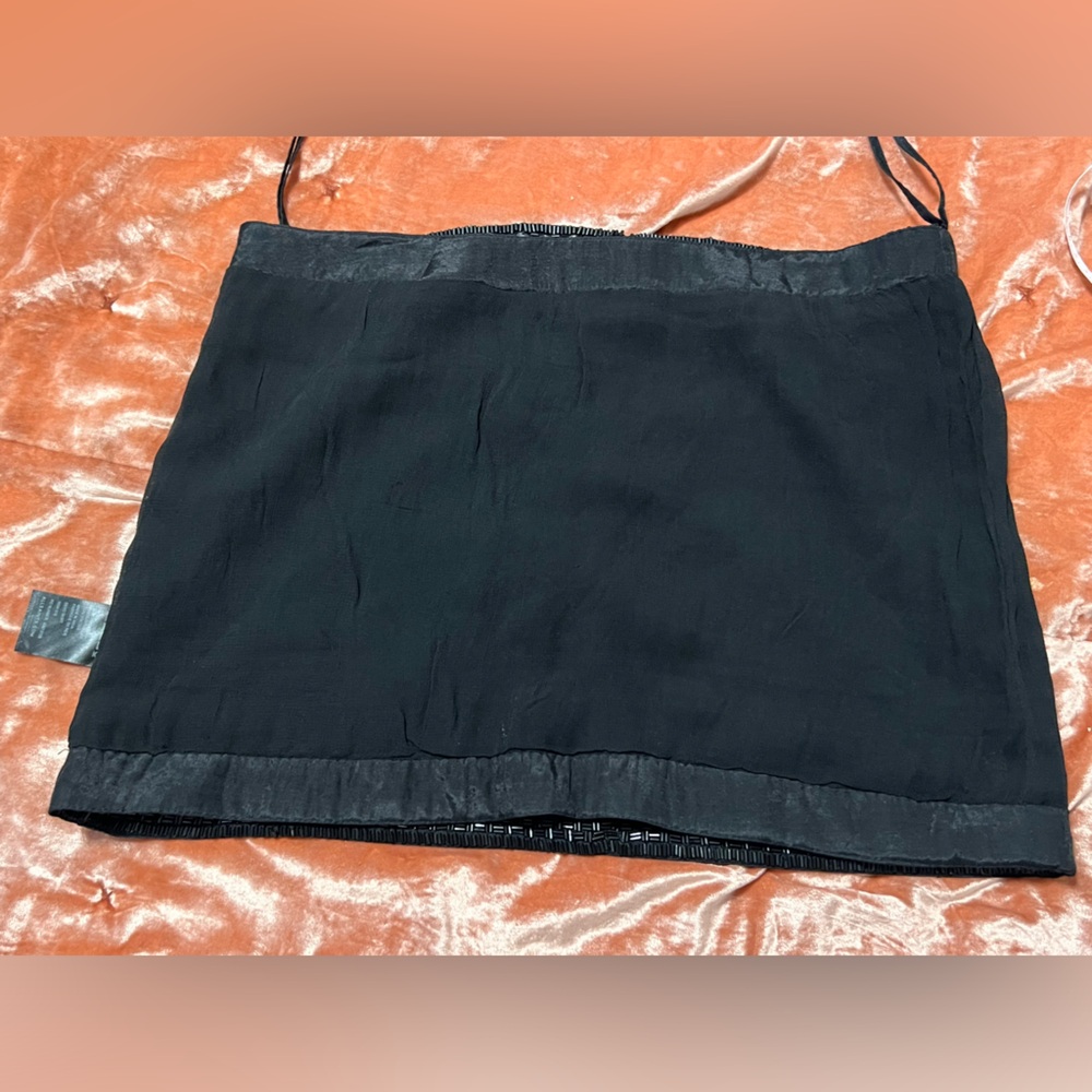 VINTAGE All Saints Spitalfields Sequin Embellished Black Silver Mini Skirt S/M - Picture 9 of 13